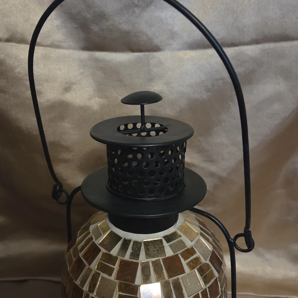 PartyLite Global Fusion Mosaic Candle Lantern Hurricane Retired Moroccan Style